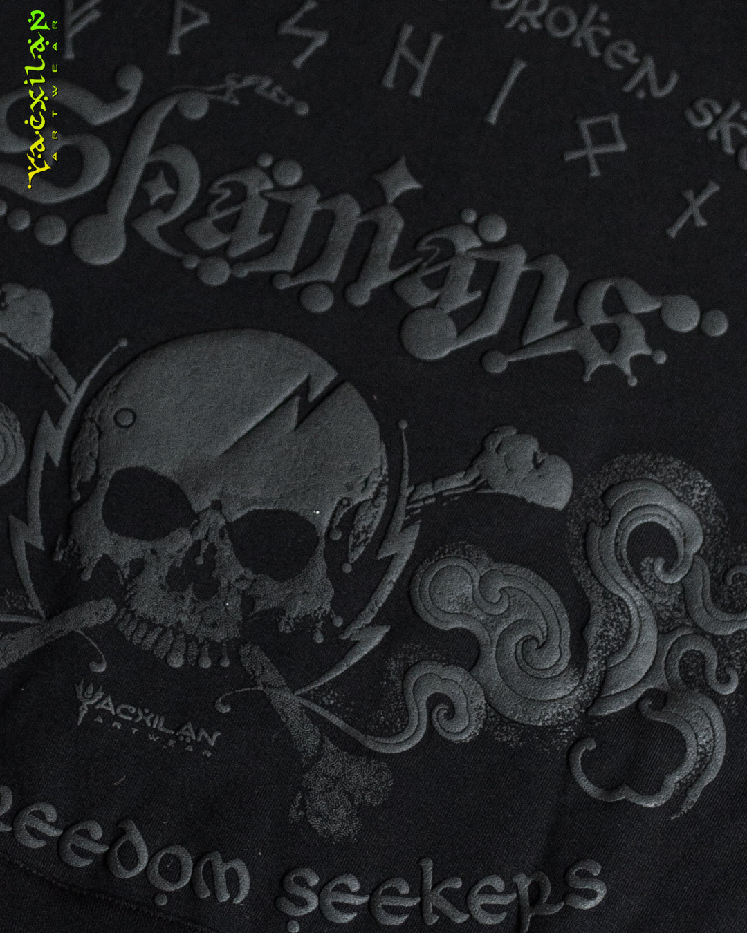 Hoodie Men Pullover / Cotton Fleece - BLACK SHAMANS